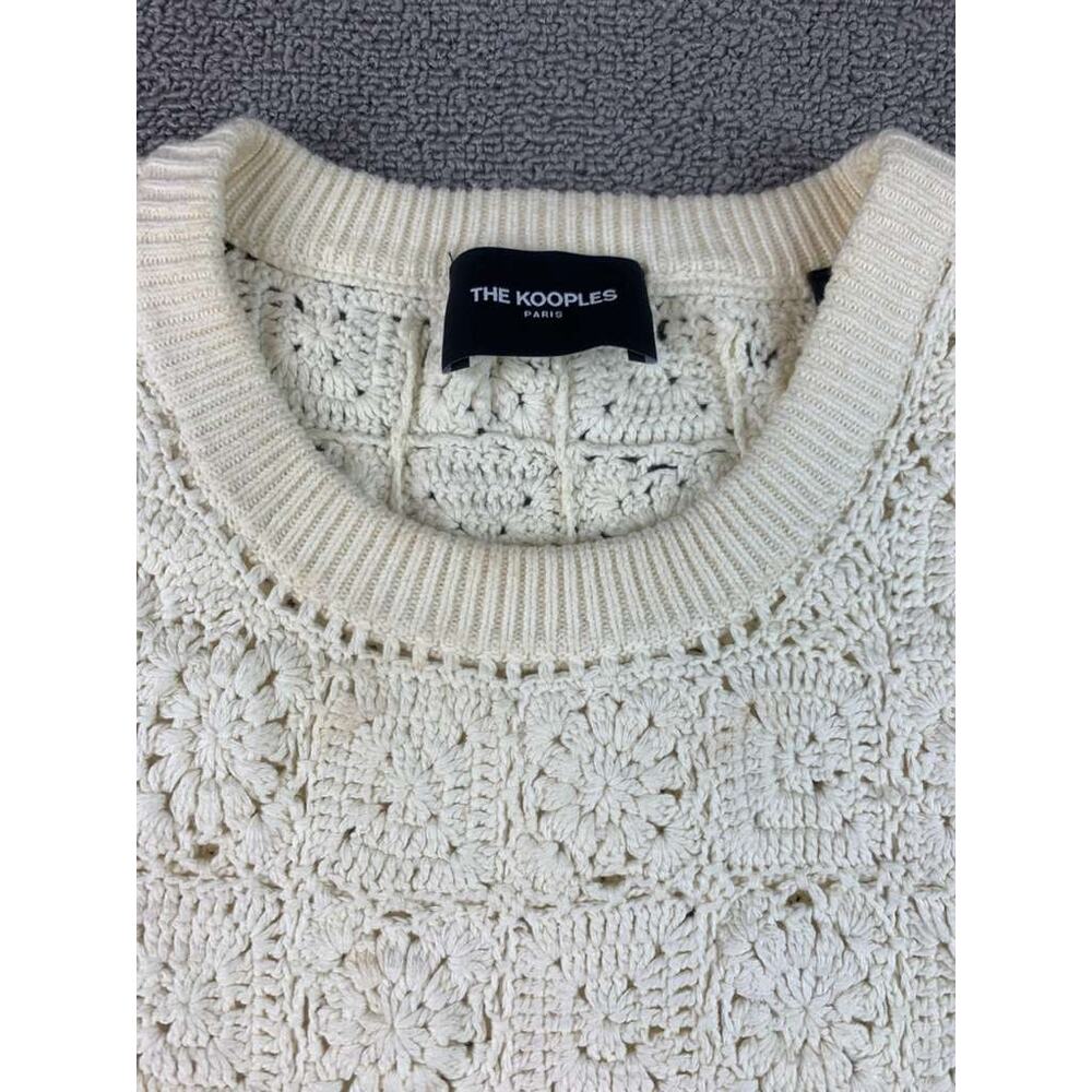 The‎ Kooples Crochet Knit Dress Women 1 Cream Sleeveless Crewneck Scallop Hem - Picture 8 of 10